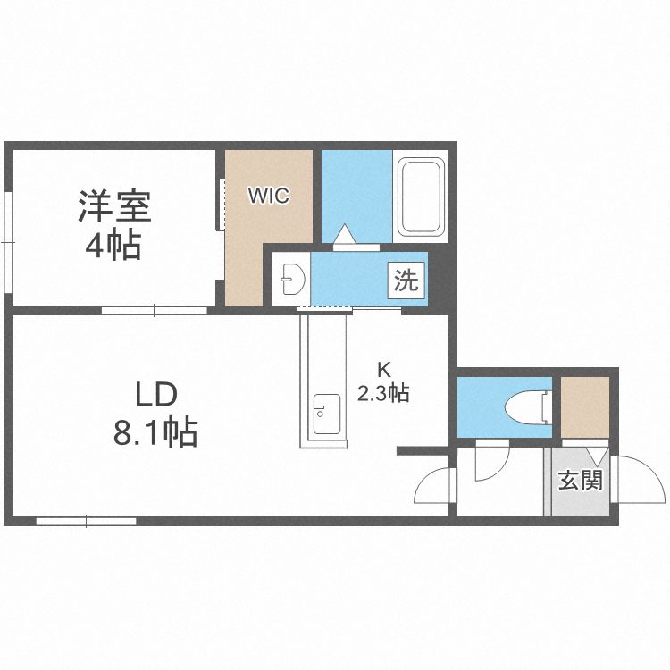 札幌市北区麻生町のマンションの間取り