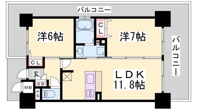 エステムプラザ神戸西Vミラージュの間取り