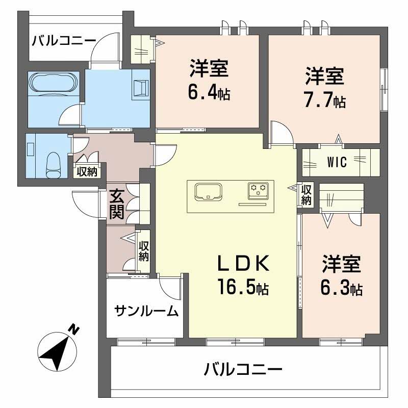 コンフォート勝川の間取り