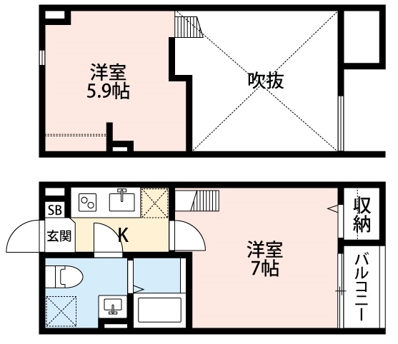 【大阪市平野区加美南のアパートの間取り】