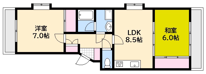 広島市西区南観音のマンションの間取り