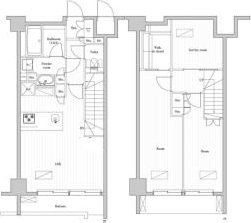 世田谷区弦巻のマンションの間取り