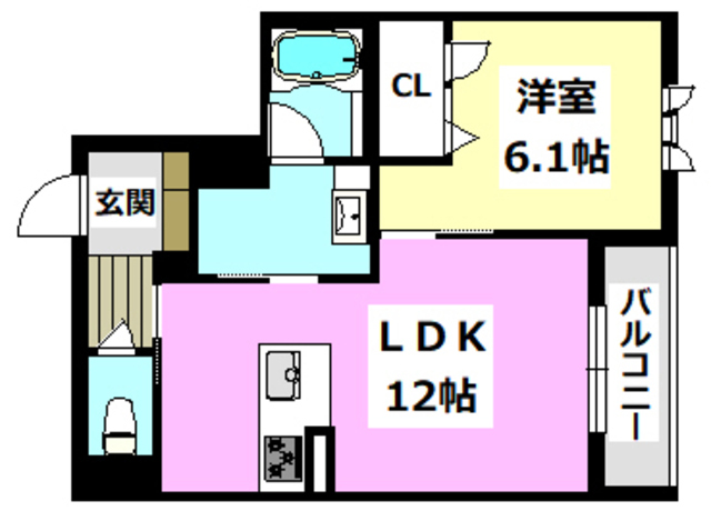 摂津市千里丘のマンションの間取り