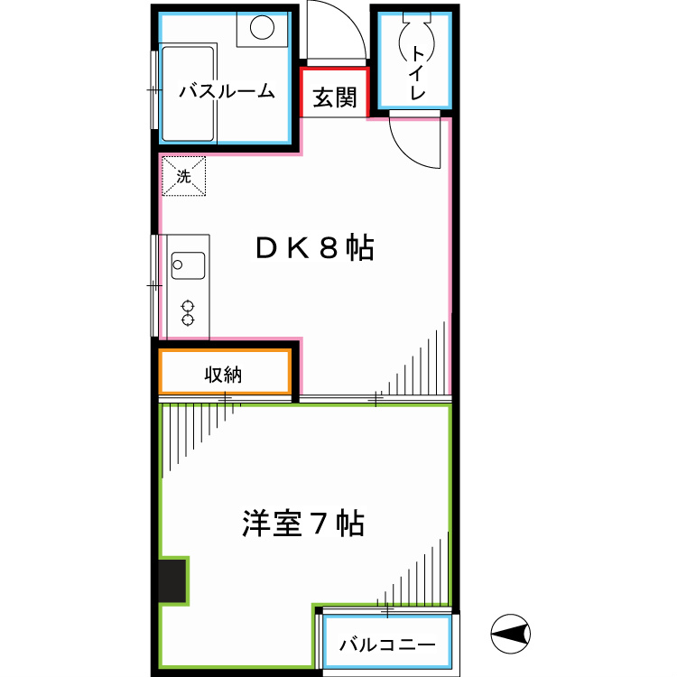 新宿区西新宿のマンションの間取り