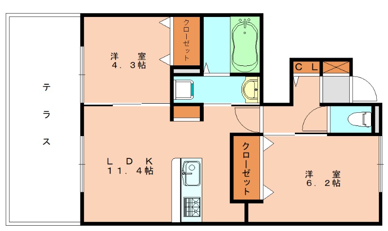 糟屋郡新宮町三代西のアパートの間取り