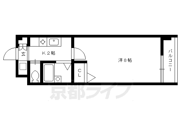 京都市上京区秤口町のマンションの間取り