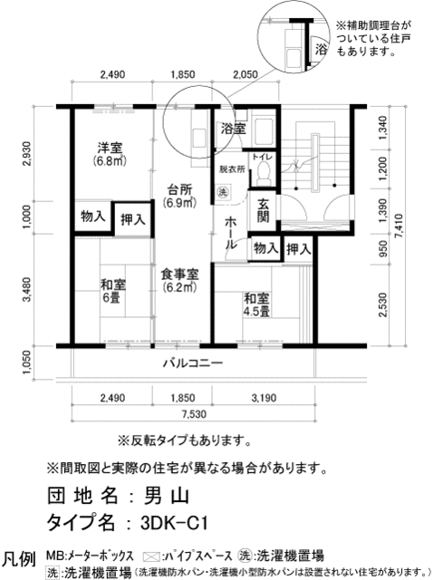 ＵＲ男山の間取り