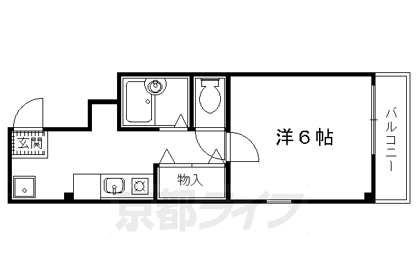 【京都市北区西賀茂柿ノ木町のマンションの間取り】