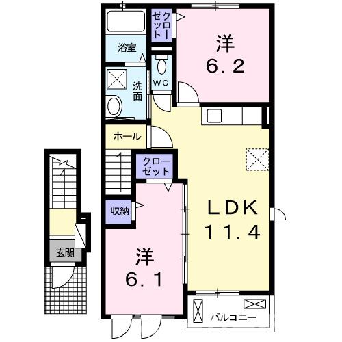 仲多度郡まんのう町買田のアパートの間取り