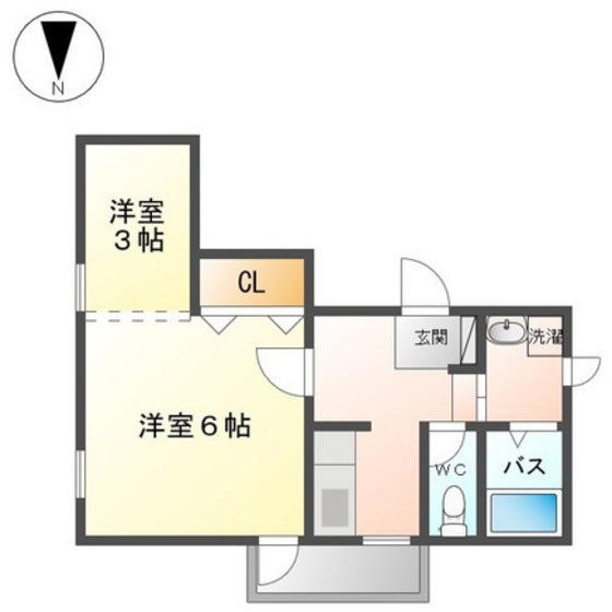 福岡市早良区原のアパートの間取り