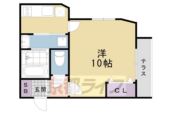 京都市西京区桂徳大寺北町のマンションの間取り