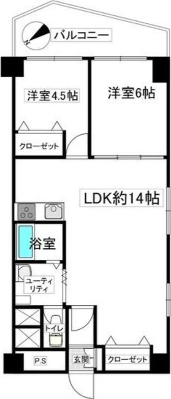 札幌市北区北二十九条西のマンションの間取り