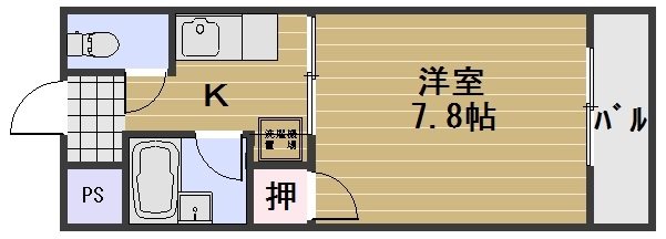 岡山市北区厚生町のマンションの間取り