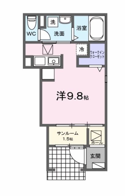 佐久市猿久保のアパートの間取り