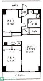 小平市小川東町のマンションの間取り