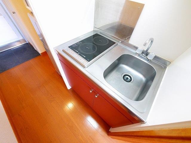 キッチン　電気コンロが2口も付いて効率的に料理ができます