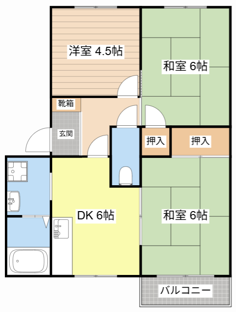 ＪＲ東海道本線 守山駅 徒歩19分 2階建 築31年の間取り写真