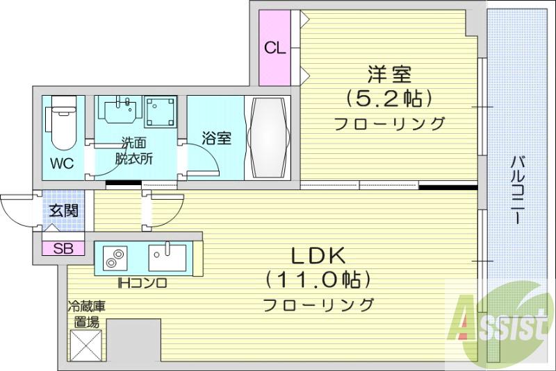 地下鉄東西線 琴似駅 徒歩4分 19階建 築14年の間取り写真