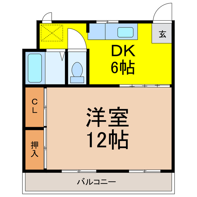 ＪＲ宇都宮線 古河駅 徒歩19分 3階建 築39年の間取り写真