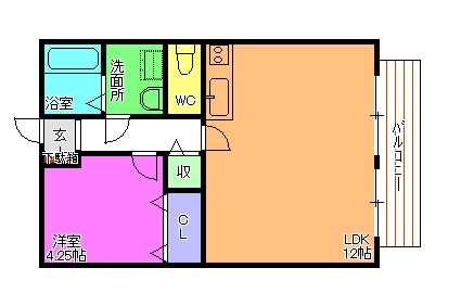 加古川市西神吉町岸のアパートの間取り