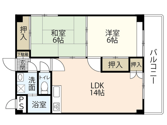 廿日市市宮内のマンションの間取り