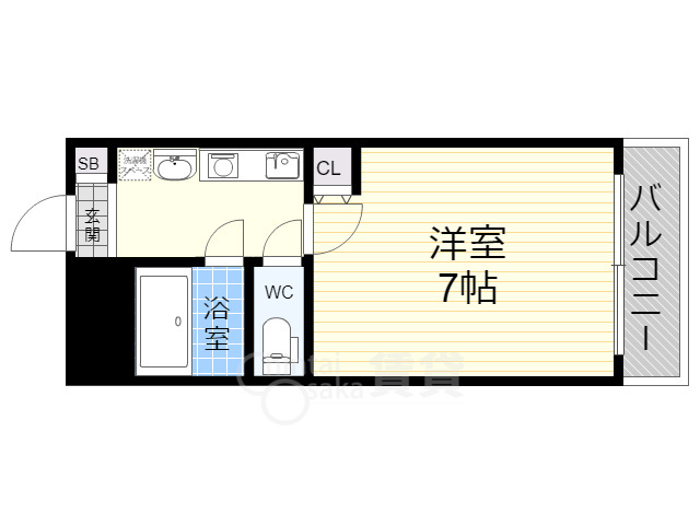 大阪市福島区野田のマンションの間取り