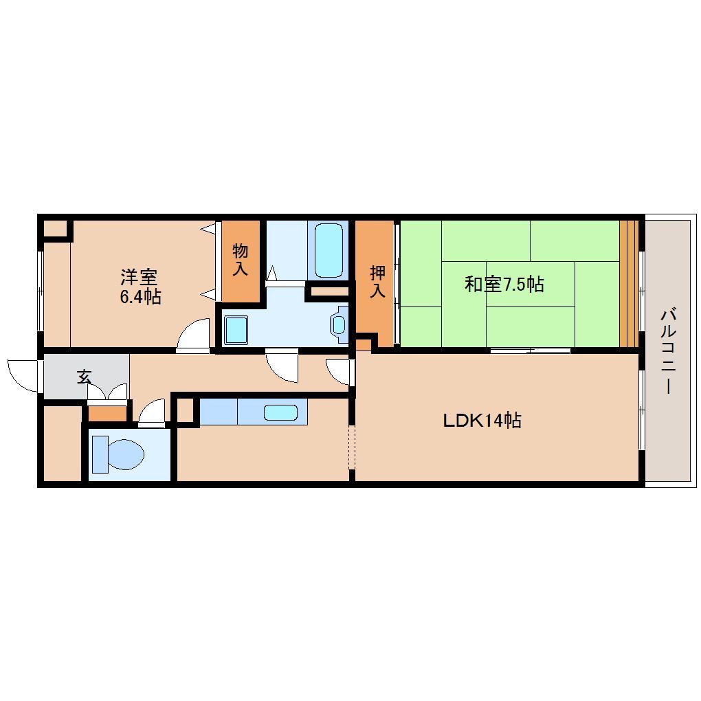 生駒市元町のマンションの間取り