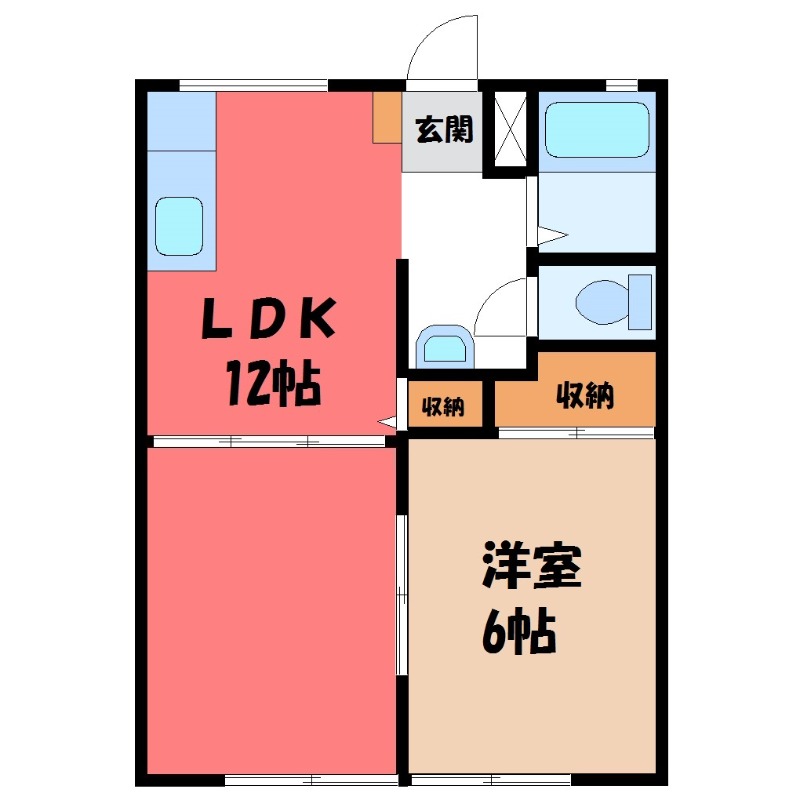 塩谷郡高根沢町宝石台のアパートの間取り