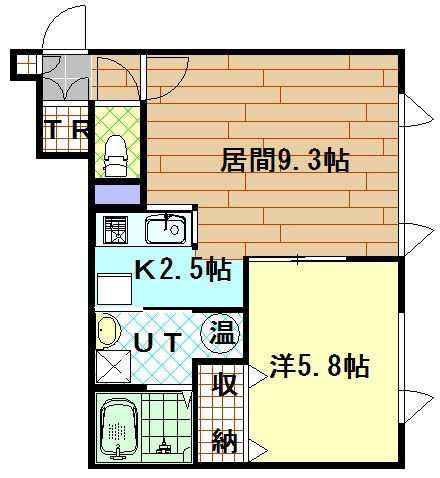 旭川市八条西のアパートの間取り