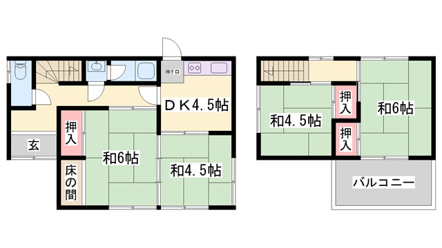 東今宿山名貸家の間取り