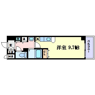 神戸市中央区磯辺通のマンションの間取り