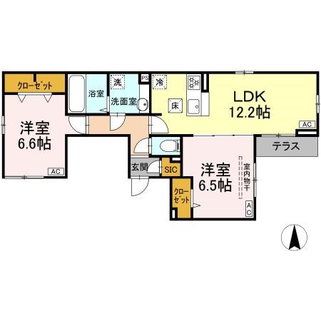 足立区谷中のアパートの間取り