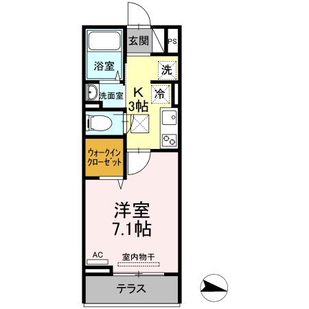 【福山市御幸町大字上岩成のアパートの間取り】