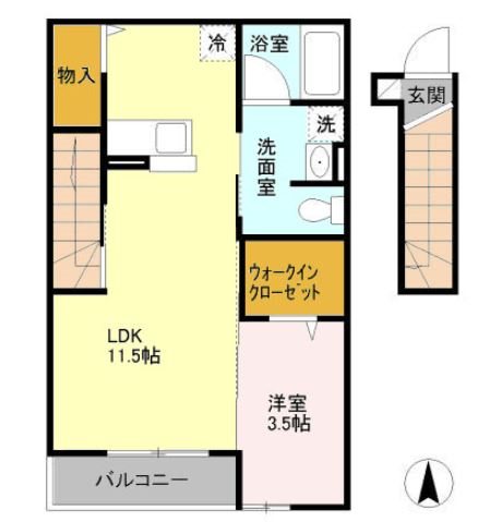 中野区中野のアパートの間取り