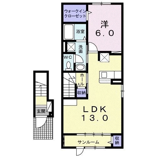 八戸市吹上のアパートの間取り