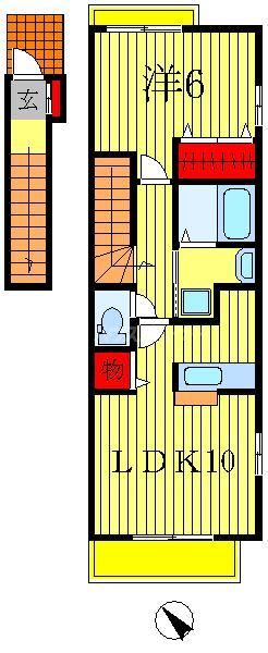 松戸市五香西のアパートの間取り