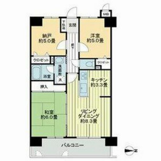 ライオンズマンション二日市第２の間取り