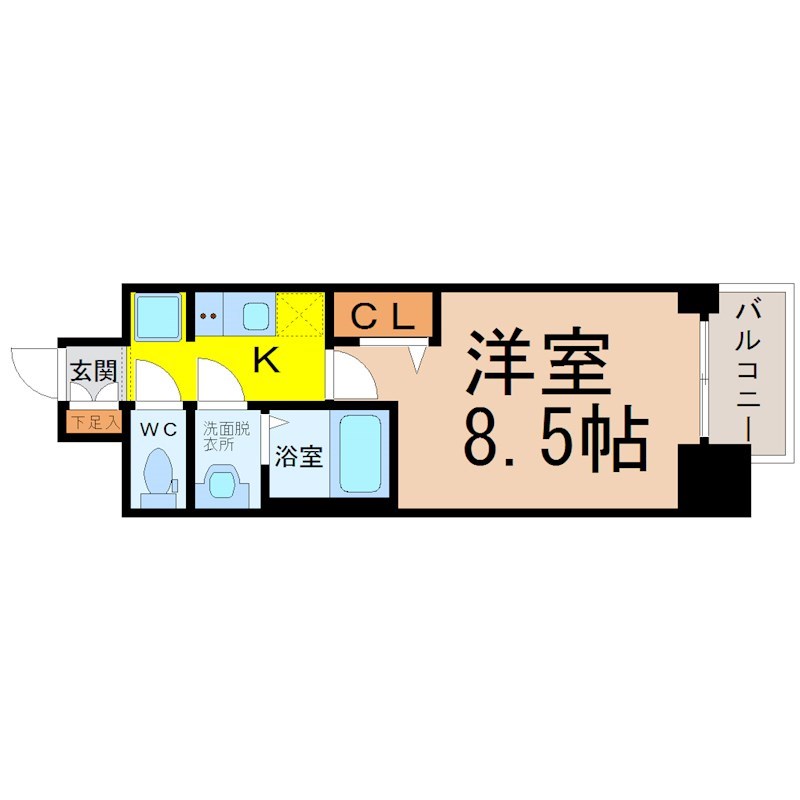 【名古屋市北区大曽根のマンションの間取り】