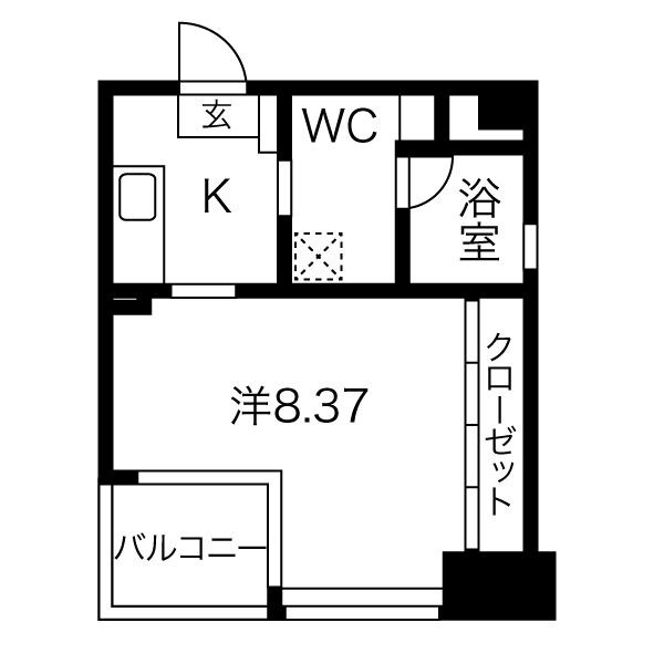 名古屋市東区代官町のマンションの間取り