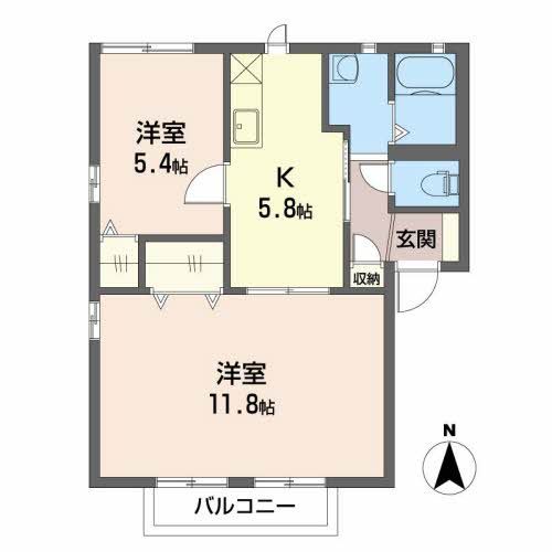 豊橋市東田町のアパートの間取り