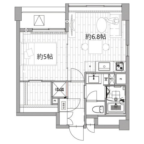 港区赤坂のマンションの間取り