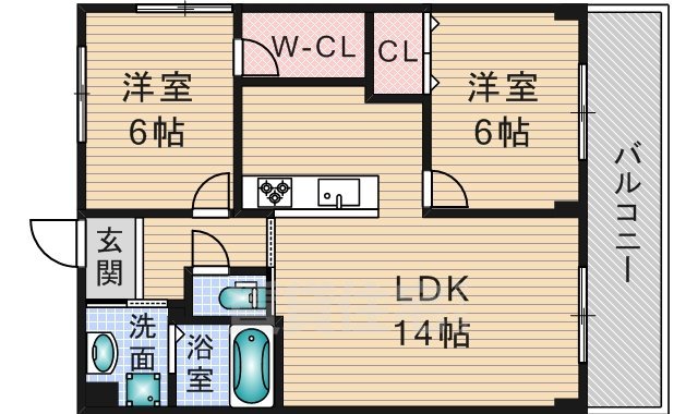 茨木市真砂玉島台のアパートの間取り