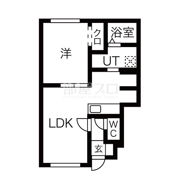 千歳市自由ケ丘のアパートの間取り