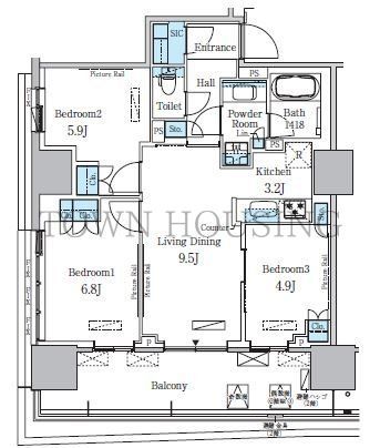 中央区晴海のマンションの間取り