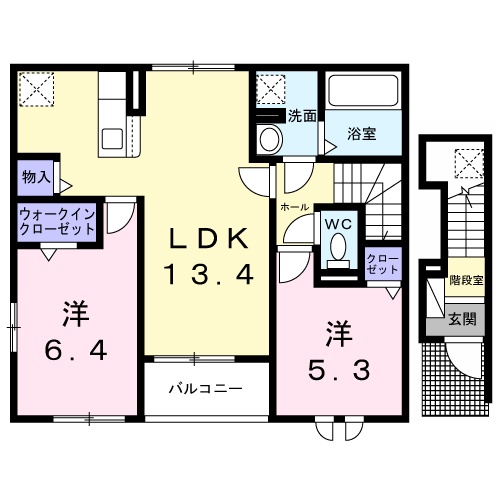 加西市北条町北条のアパートの間取り