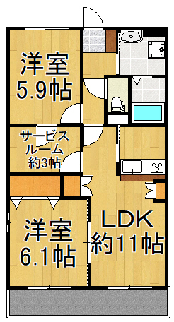 ランドロードUB棟の間取り