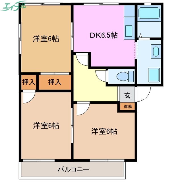 マドンナ B棟の間取り