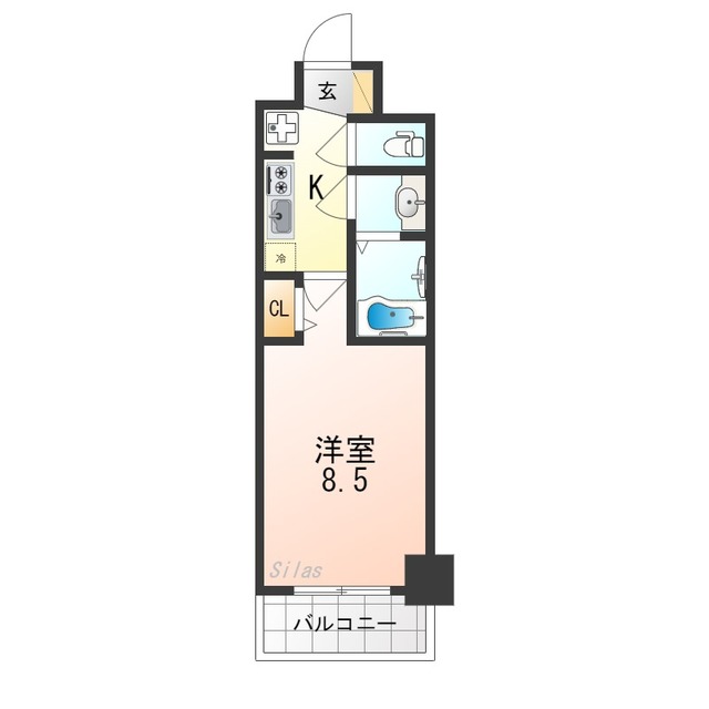 京都市右京区西京極堤外町のマンションの間取り