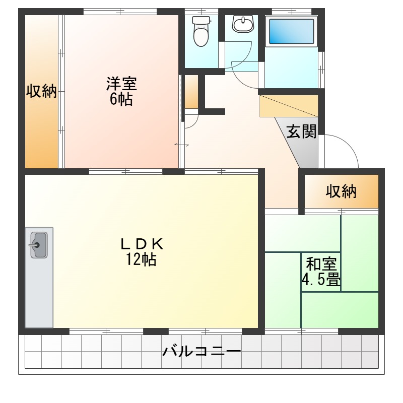 徳島市南昭和町のマンションの間取り