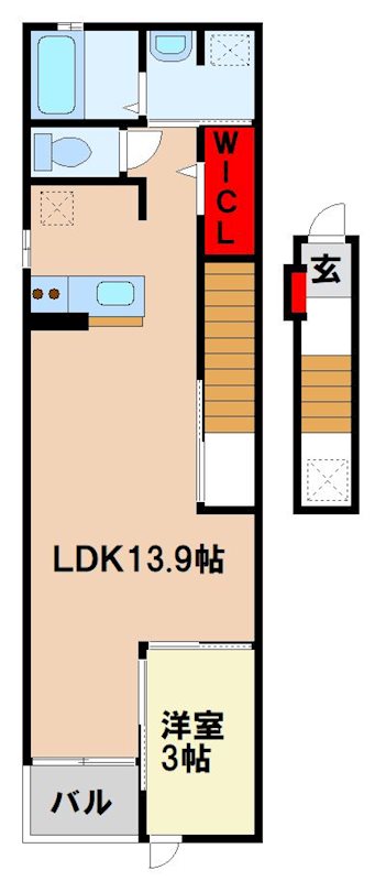 筑紫野市武蔵のアパートの間取り